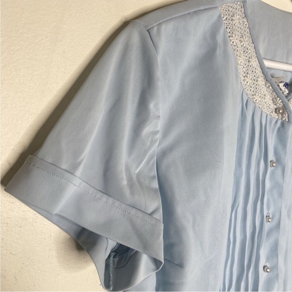 Lady Fame Vintage light blue baby doll top - M - Picture 3 of 13